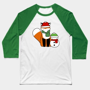 Fox and Snowman Baseball T-Shirt